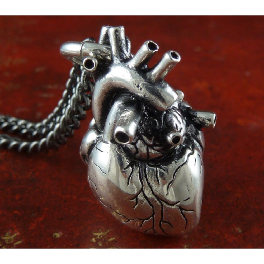 Handmade Anatomic Heart Statement Necklace